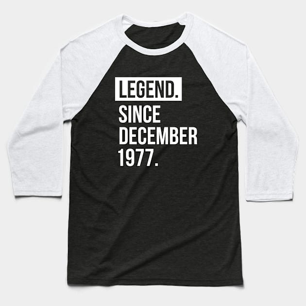 Legend since December 1977 Baseball T-Shirt by hoopoe